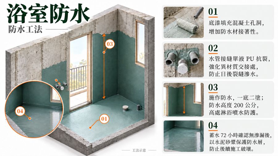 浴室防水工法圖卡