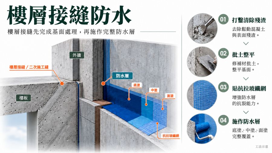 樓層接縫防水工法圖卡
